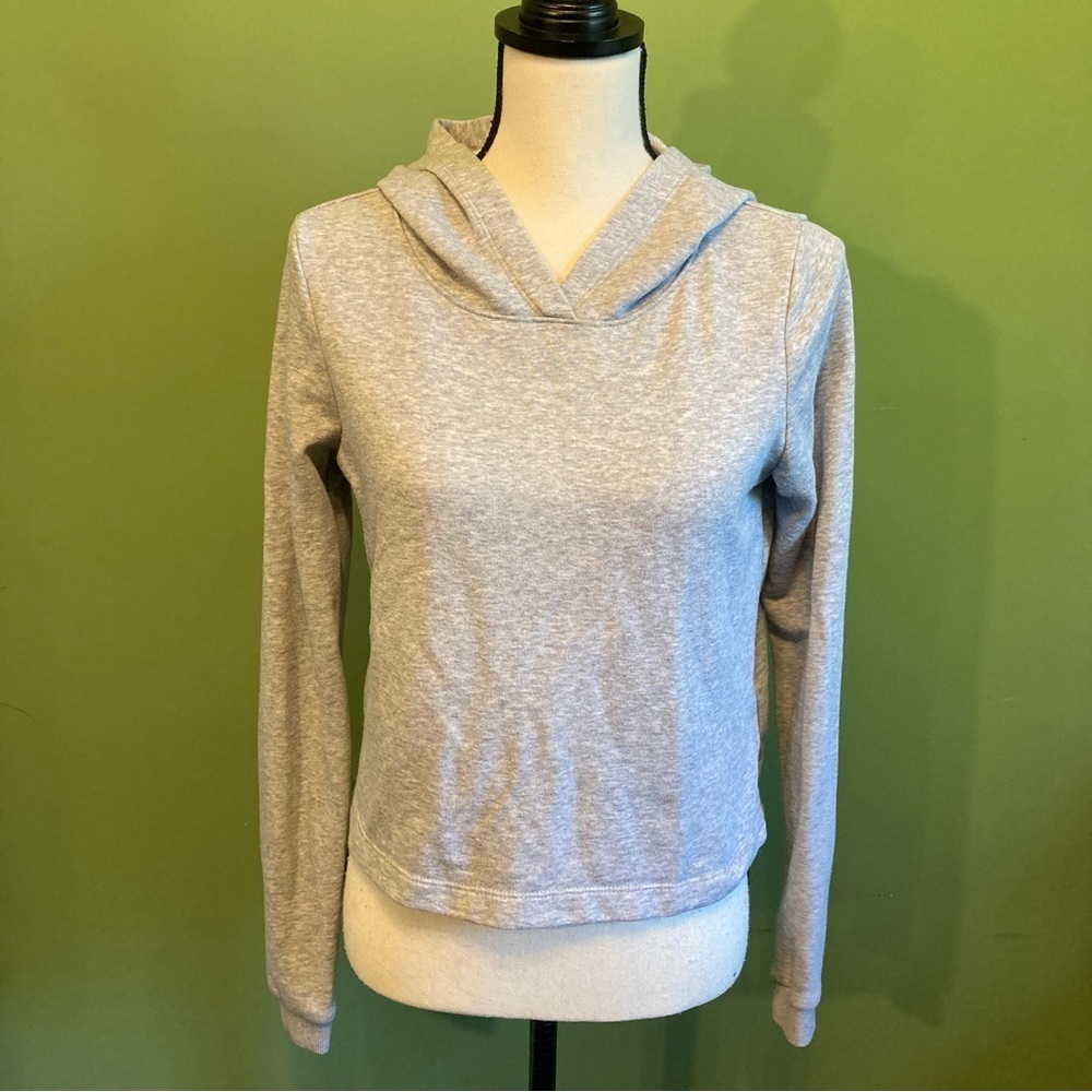 Womans Grey cropped hoodie NYC Top size small